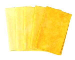 Daffodil yellow hand dyed gradient of quilting cotton. Available as fat quarters or half yards